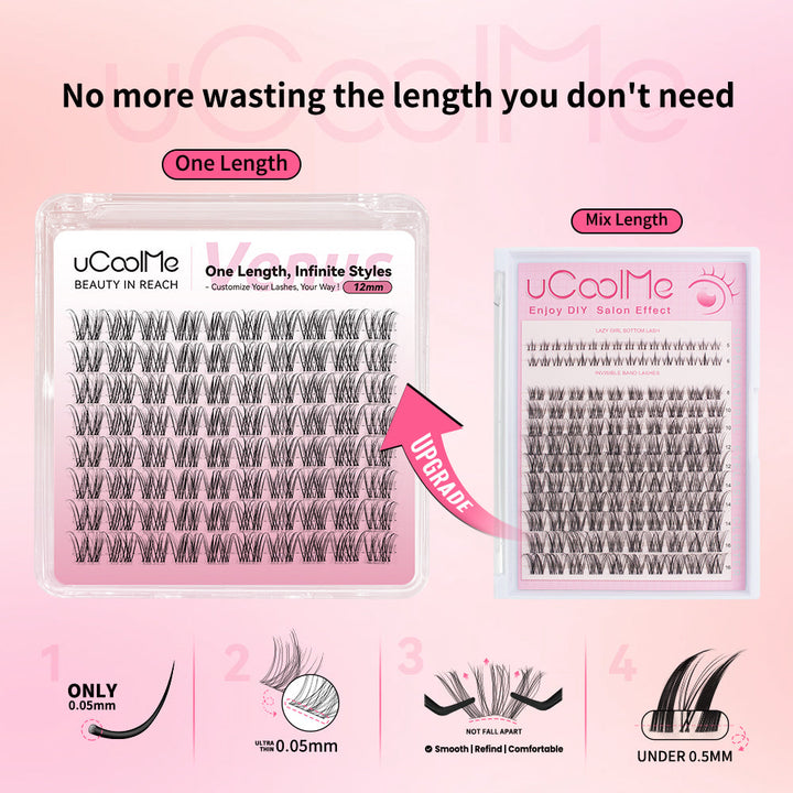 Venus One Length Lashes Custom Lashes.