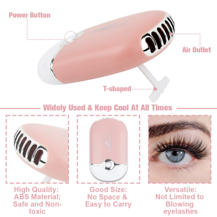 uCoolMe Eyelash Extension Cleanser Shampoo for Extensions, USB Mini Portable Fan Rechargeable Electric Handheld Air Conditioning Remover(Domestic Only).