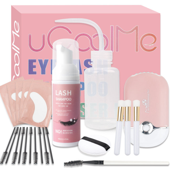 uCoolMe Eyelash Extension Cleanser Shampoo for Extensions, USB Mini Portable Fan Rechargeable Electric Handheld Air Conditioning Remover(Domestic Only).