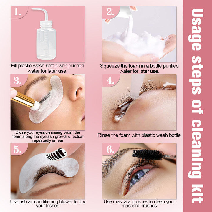 uCoolMe Eyelash Extension Cleanser Shampoo Kits for Lash Extensions