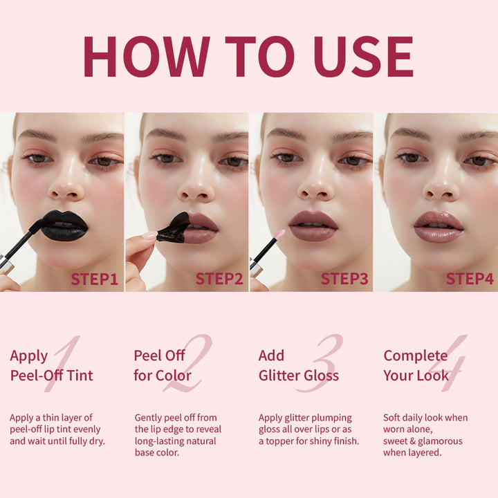 uCoolMe Peel Off Stain and Plumping Glitter Gloss