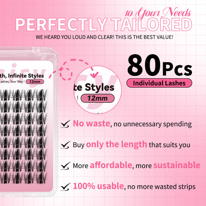 Fariy One Length Lashes Custom Lashes.